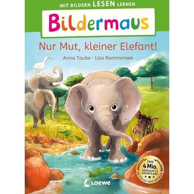 Anna Taube - Bildermaus - Nur Mut, kleiner Elefant!: Mit Bildern lesen lernen - Ideal für die Vorschule und Leseanfänger ab 5 Jahren - Mit Leselernschrift ABeZeh - Preis vom 22.06.2026 23:23:57 h Anna Taube - Bildermaus - Nur Mut, kleiner Elefant!: Mit Bildern lesen lernen - Ideal für die Vorschule und Leseanfänger ab 5 Jahren - Mit Leselernschrift ABeZeh - Preis vom 22.06.2026 23:23:57 h