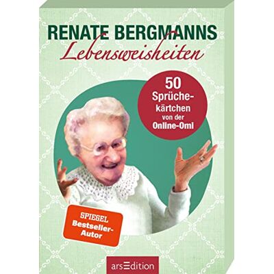 Renate Bergmanns Lebensweisheiten: 50 Sprüchekärtchen von der Online-Omi Kartenbox mit Gute-Laune-Sprüchen und Weisheiten der Twitter-Oma - Preis vom 20.06.2026 05:23:55 h Renate Bergmanns Lebensweisheiten: 50 Sprüchekärtchen von der Online-Omi Kartenbox mit Gute-Laune-Sprüchen und Weisheiten der Twitter-Oma - Preis vom 20.06.2026 05:23:55 h