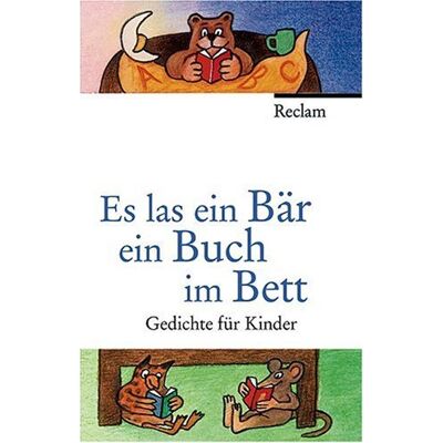 Ursula Remmers - Es las ein Bär ein Buch im Bett: Gedichte für Kinder - Preis vom 26.06.2026 19:40:26 h Ursula Remmers - Es las ein Bär ein Buch im Bett: Gedichte für Kinder - Preis vom 26.06.2026 19:40:26 h