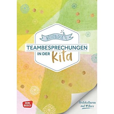Notizblock Teambesprechungen in der Kita: Protokollieren mit Herz: Kita-Helfer für Erzieher: Vorlage für Teamgespräche in Krippe, Kita und Hort. Praktischer Abreißblock in DIN A4 mit Lochung - Preis vom 21.06.2026 05:42:24 h Notizblock Teambesprechungen in der Kita: Protokollieren mit Herz: Kita-Helfer für Erzieher: Vorlage für Teamgespräche in Krippe, Kita und Hort. Praktischer Abreißblock in DIN A4 mit Lochung - Preis vom 21.06.2026 05:42:24 h