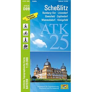 Landesamt für Digitalisierung, Breitband und Vermessung, Bayern - ATK25-D09 Scheßlitz (Amtliche Topographische Karte 1:25000): Bamberg-Ost, Litzendorf, Ebensfeld, Zapfendorf, Memmelsdorf, Königsfeld (ATK25 Amtliche Topographische Karte 1:25000 Bayern) - P Landesamt für Digitalisierung, Breitband und Vermessung, Bayern - ATK25-D09 Scheßlitz (Amtliche Topographische Karte 1:25000): Bamberg-Ost, Litzendorf, Ebensfeld, Zapfendorf, Memmelsdorf, Königsfeld (ATK25 Amtliche Topographische Karte 1:25000 Bayern) - P