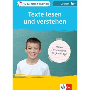 Klett 10-Minuten-Training Deutsch Texte lesen und verstehen 6. Klasse: Kleine Lernportionen für jeden Tag - Preis vom 13.06.2026 05:28:29 h Klett 10-Minuten-Training Deutsch Texte lesen und verstehen 6. Klasse: Kleine Lernportionen für jeden Tag - Preis vom 13.06.2026 05:28:29 h