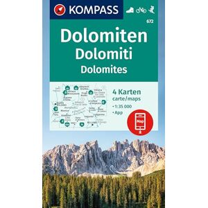 KOMPASS Wanderkarten-Set 672 Dolomiten, Dolomiti, Dolomites (4 Karten) 1:35.000: inklusive Karte zur offline Verwendung in der KOMPASS-App. Fahrradfahren. Skitouren - Preis vom 11.06.2026 05:43:19 h KOMPASS Wanderkarten-Set 672 Dolomiten, Dolomiti, Dolomites (4 Karten) 1:35.000: inklusive Karte zur offline Verwendung in der KOMPASS-App. Fahrradfahren. Skitouren - Preis vom 11.06.2026 05:43:19 h