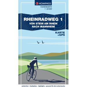 KOMPASS Fahrrad-Tourenkarte Rheinradweg 1 1:50.000: Vom Bodensee nach Mannheim - Preis vom 16.06.2026 05:30:18 h KOMPASS Fahrrad-Tourenkarte Rheinradweg 1 1:50.000: Vom Bodensee nach Mannheim - Preis vom 16.06.2026 05:30:18 h