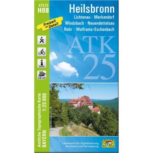 Landesamt für Digitalisierung, Breitband und Vermessung, Bayern - ATK25-H08 Heilsbronn (Amtliche Topographische Karte 1:25000): Lichtenau, Merkendorf, Windsbach, Neuendettelsau, Rohr, Wolframs-Eschenbach (ATK25 Amtliche Topographische Karte 1:25000 Bayern Landesamt für Digitalisierung, Breitband und Vermessung, Bayern - ATK25-H08 Heilsbronn (Amtliche Topographische Karte 1:25000): Lichtenau, Merkendorf, Windsbach, Neuendettelsau, Rohr, Wolframs-Eschenbach (ATK25 Amtliche Topographische Karte 1:25000 Bayern