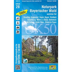 Landesamt für Digitalisierung, Breitband und Vermessung, Bayern - UK50-28 Naturpark Bayerischer Wald - westlicher Teil: Straubing, Deggendorf, Regen, Bogen, Viechtach, Geiselhöring, Wörth a.d.Donau, Bodenmais, Sankt ... Karte Freizeitkarte Wanderkarte) - Landesamt für Digitalisierung, Breitband und Vermessung, Bayern - UK50-28 Naturpark Bayerischer Wald - westlicher Teil: Straubing, Deggendorf, Regen, Bogen, Viechtach, Geiselhöring, Wörth a.d.Donau, Bodenmais, Sankt ... Karte Freizeitkarte Wanderkarte) -