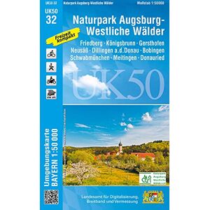 Landesamt für Digitalisierung, Breitband und Vermessung, Bayern - UK50-32 Naturpark Augsburg - Westliche Wälder: Friedberg, Königsbrunn, Gersthofen, Neusäß, Dillingen a.d. Donau, Bobingen, Schwabmünchen, Meitingen, ... Karte Freizeitkarte Wanderkarte) - P Landesamt für Digitalisierung, Breitband und Vermessung, Bayern - UK50-32 Naturpark Augsburg - Westliche Wälder: Friedberg, Königsbrunn, Gersthofen, Neusäß, Dillingen a.d. Donau, Bobingen, Schwabmünchen, Meitingen, ... Karte Freizeitkarte Wanderkarte) - P