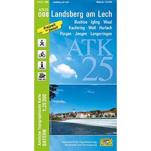 Landesamt für Digitalisierung, Breitband und Vermessung, Bayern - ATK25-O08 Landsberg am Lech (Amtliche Topographische Karte 1:25000): Buchloe, Igling, Waal, Kaufering, Weil, Hurlach, Pürgen, Jengen, Langerringen (ATK25 Amtliche Topographische Karte 1:250 Landesamt für Digitalisierung, Breitband und Vermessung, Bayern - ATK25-O08 Landsberg am Lech (Amtliche Topographische Karte 1:25000): Buchloe, Igling, Waal, Kaufering, Weil, Hurlach, Pürgen, Jengen, Langerringen (ATK25 Amtliche Topographische Karte 1:250