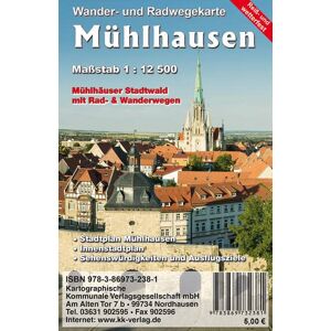 KKV Kartographische Kommunale Verlagsgesellschaft mbH - Mühlhausen: Reiß- und Wetterfeste Wanderkarte mit Stadtplan - Preis vom 15.06.2026 05:30:30 h KKV Kartographische Kommunale Verlagsgesellschaft mbH - Mühlhausen: Reiß- und Wetterfeste Wanderkarte mit Stadtplan - Preis vom 15.06.2026 05:30:30 h