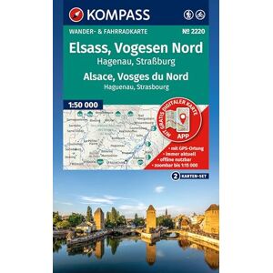 KOMPASS Wanderkarten-Set 2220 Elsass, Vogesen Nord, Hagenau, Straßburg / Alsace, Vosges du Nord, Haguenau, Strasbourg (2 Karten) 1:50.000: inklusive Karte zur offline Verwendung in der KOMPASS-App - Preis vom 10.06.2026 05:35:22 h KOMPASS Wanderkarten-Set 2220 Elsass, Vogesen Nord, Hagenau, Straßburg / Alsace, Vosges du Nord, Haguenau, Strasbourg (2 Karten) 1:50.000: inklusive Karte zur offline Verwendung in der KOMPASS-App - Preis vom 10.06.2026 05:35:22 h