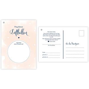 Sophie Heisenberg - 50 Ballonflugkarten für Hochzeit, gelocht und extra leicht zum Weitfliegen. Wetterfeste Ballonkarten mit Wünschen zur Hochzeit für einen extra langen Flug. Weitflugkarten im Postkartenformat DIN A6 - Preis vom 12.06.2026 05:40:31 h Sophie Heisenberg - 50 Ballonflugkarten für Hochzeit, gelocht und extra leicht zum Weitfliegen. Wetterfeste Ballonkarten mit Wünschen zur Hochzeit für einen extra langen Flug. Weitflugkarten im Postkartenformat DIN A6 - Preis vom 12.06.2026 05:40:31 h