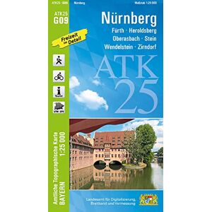 Landesamt für Digitalisierung, Breitband und Vermessung, Bayern - ATK25-G09 Nürnberg (Amtliche Topographische Karte 1:25000): Fürth, Heroldsberg, Oberasbach, Stein, Wendelstein, Zirndorf (ATK25 Amtliche Topographische Karte 1:25000 Bayern) - Preis vom 14. Landesamt für Digitalisierung, Breitband und Vermessung, Bayern - ATK25-G09 Nürnberg (Amtliche Topographische Karte 1:25000): Fürth, Heroldsberg, Oberasbach, Stein, Wendelstein, Zirndorf (ATK25 Amtliche Topographische Karte 1:25000 Bayern) - Preis vom 14.