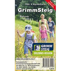 Kartographische Kommunale Verlagsgesellschaft mbH - GrimmSteig: Rad- und Wanderkarte (reiß- und wetterfest) - Preis vom 14.06.2026 05:24:48 h Kartographische Kommunale Verlagsgesellschaft mbH - GrimmSteig: Rad- und Wanderkarte (reiß- und wetterfest) - Preis vom 14.06.2026 05:24:48 h
