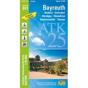 Landesamt für Digitalisierung, Breitband und Vermessung, Bayern - ATK25-D11 Bayreuth (Amtliche Topographische Karte 1:25000): Bindlach, Eckersdorf, Mistelgau, Himmelkron, Neudrossenfeld, Thurnau (ATK25 Amtliche Topographische Karte 1:25000 Bayern) - Preis Landesamt für Digitalisierung, Breitband und Vermessung, Bayern - ATK25-D11 Bayreuth (Amtliche Topographische Karte 1:25000): Bindlach, Eckersdorf, Mistelgau, Himmelkron, Neudrossenfeld, Thurnau (ATK25 Amtliche Topographische Karte 1:25000 Bayern) - Preis