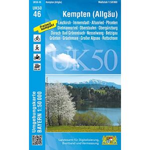 Landesamt für Digitalisierung, Breitband und Vermessung, Bayern - UK50-46 Kempten (Allgäu): Leutkirch, Immenstadt, Altusried, Pfronten, Dietmannsried, Oberstaufen, Obergünzburg, Durach, Bad Grönenbach, Nesselwang, ... Karte Freizeitkarte Wanderkarte) - Pr Landesamt für Digitalisierung, Breitband und Vermessung, Bayern - UK50-46 Kempten (Allgäu): Leutkirch, Immenstadt, Altusried, Pfronten, Dietmannsried, Oberstaufen, Obergünzburg, Durach, Bad Grönenbach, Nesselwang, ... Karte Freizeitkarte Wanderkarte) - Pr