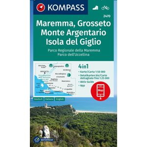 KOMPASS Wanderkarte 2470 Maremma, Grosseto, Monte Argentario, Isola del Giglio 1:50.000: 4in1 Wanderkarte mit Aktiv Guide und Detailkarten inklusive ... Verwendung in der KOMPASS-App. Fahrradfahren. - Preis vom 11.06.2026 05:43:19 h KOMPASS Wanderkarte 2470 Maremma, Grosseto, Monte Argentario, Isola del Giglio 1:50.000: 4in1 Wanderkarte mit Aktiv Guide und Detailkarten inklusive ... Verwendung in der KOMPASS-App. Fahrradfahren. - Preis vom 11.06.2026 05:43:19 h