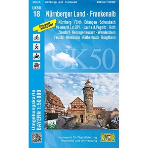 Landesamt für Digitalisierung, Breitband und Vermessung, Bayern - UK50-18 Nürnberger Land - Frankenalb: Nürnberg, Fürth, Erlangen, Schwabach, Neumarkt i.d.OPf., Lauf a.d.Pegnitz, Roth, Zirndorf, Herzogenaurach, ... Karte Freizeitkarte Wanderkarte) - Preis Landesamt für Digitalisierung, Breitband und Vermessung, Bayern - UK50-18 Nürnberger Land - Frankenalb: Nürnberg, Fürth, Erlangen, Schwabach, Neumarkt i.d.OPf., Lauf a.d.Pegnitz, Roth, Zirndorf, Herzogenaurach, ... Karte Freizeitkarte Wanderkarte) - Preis