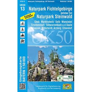 Landesamt für Digitalisierung, Breitband und Vermessung, Bayern - UK50-13 Naturpark Fichtelgebirge, östlicher Teil, Naturpark Steinwald: Cheb, Marktredwitz, Selb, Wunsiedel, Tirschenreuth, Schwarzenbach a.d.Saale, ... Karte Freizeitkarte Wanderkarte) - Pr Landesamt für Digitalisierung, Breitband und Vermessung, Bayern - UK50-13 Naturpark Fichtelgebirge, östlicher Teil, Naturpark Steinwald: Cheb, Marktredwitz, Selb, Wunsiedel, Tirschenreuth, Schwarzenbach a.d.Saale, ... Karte Freizeitkarte Wanderkarte) - Pr