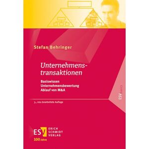 Behringer Unternehmenstransaktionen: Basiswissen – Unternehmensbewertung – Ablauf von M&A (ESVbasics) - Preis vom 10.06.2026 05:35:22 h Behringer Unternehmenstransaktionen: Basiswissen – Unternehmensbewertung – Ablauf von M&A (ESVbasics) - Preis vom 10.06.2026 05:35:22 h