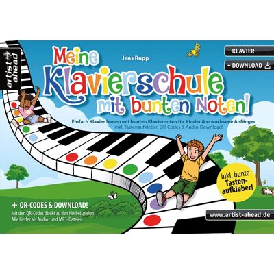 Jens Rupp - Meine Klavierschule mit bunten Noten! Einfach Klavier lernen mit bunten Klaviernoten für Kinder & erwachsene Anfänger (inkl. Tastenaufkleber, QR-Codes & Audio-Download). Bunte Noten. Piano - Preis vom 21.06.2026 05:42:24 h Jens Rupp - Meine Klavierschule mit bunten Noten! Einfach Klavier lernen mit bunten Klaviernoten für Kinder & erwachsene Anfänger (inkl. Tastenaufkleber, QR-Codes & Audio-Download). Bunte Noten. Piano - Preis vom 21.06.2026 05:42:24 h