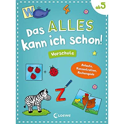 Loewe Das alles kann ich schon! - Vorschule: Anlaute, Konzentration, Rechenspiele - Lernspielblock ab 5 Jahre - Preis vom 22.06.2026 23:23:57 h Loewe Das alles kann ich schon! - Vorschule: Anlaute, Konzentration, Rechenspiele - Lernspielblock ab 5 Jahre - Preis vom 22.06.2026 23:23:57 h