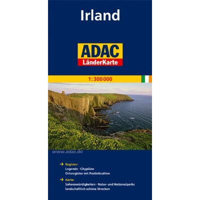 ADAC Kartografie - ADAC Länderkarte Irland 1:300.000: Register: Legende, Citypläne, Ortsregister mit Postleitzahlen. Karte: Sehenswürdigkeiten, Natur- und Nationalparks, landschaftlich schöne Strecken - Preis vom 26.06.2026 07:41:50 h ADAC Kartografie - ADAC Länderkarte Irland 1:300.000: Register: Legende, Citypläne, Ortsregister mit Postleitzahlen. Karte: Sehenswürdigkeiten, Natur- und Nationalparks, landschaftlich schöne Strecken - Preis vom 26.06.2026 07:41:50 h
