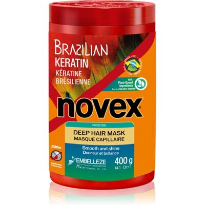 Novex Brazilian Keratin erneuernde Maske für geschädigtes Haar 400 g Novex Brazilian Keratin erneuernde Maske für geschädigtes Haar 400 g