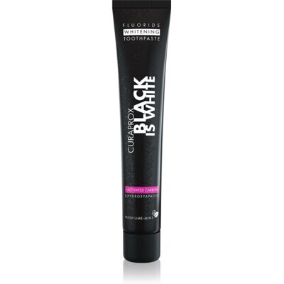 Curaprox Black is White bleichende Paste mit Aktivkohle und Hydroxylapatit Geschmack Fresh Lime-Mint 90 ml Curaprox Black is White bleichende Paste mit Aktivkohle und Hydroxylapatit Geschmack Fresh Lime-Mint 90 ml