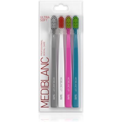 MEDIBLANC 5490 Ultra Soft Zahnbürsten Ultraweich Grey, White, Pink, Blue 4 St. MEDIBLANC 5490 Ultra Soft Zahnbürsten Ultraweich Grey, White, Pink, Blue 4 St.