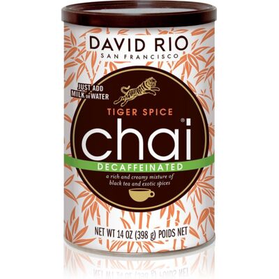 David Rio Tiger Spice Chai Decaffeinated Pulver zur Herstellung von Getränken 398 g David Rio Tiger Spice Chai Decaffeinated Pulver zur Herstellung von Getränken 398 g