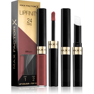 Max Factor Lipfinity Lip Colour langanhaltender Lippenstift mit Balsam Farbton 70 Spicy 4,2 g Max Factor Lipfinity Lip Colour langanhaltender Lippenstift mit Balsam Farbton 70 Spicy 4,2 g