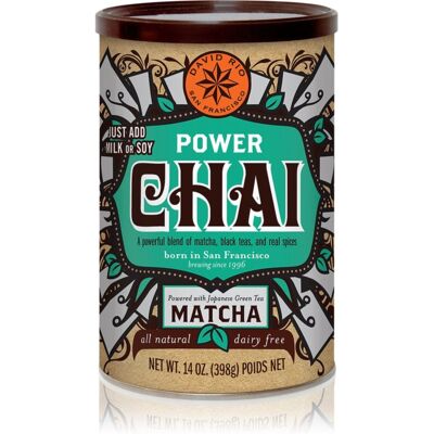 David Rio Power Chai Matcha Pulver zur Herstellung von Getränken vegan 398 g David Rio Power Chai Matcha Pulver zur Herstellung von Getränken vegan 398 g