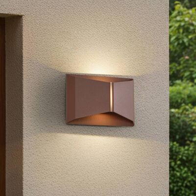 LED Aussenwandleuchte Anlira Lindby, braun / rost, Metall, Modern, LED Wandleuchte außen LED Aussenwandleuchte Anlira Lindby, braun / rost, Metall, Modern, LED Wandleuchte außen