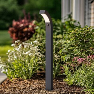 Lucande LED-Wegeleuchte Lennik, Sensor, 100 cm, anthrazit LENNIK, schwarz, Aluminium, Modern Lucande LED-Wegeleuchte Lennik, Sensor, 100 cm, anthrazit LENNIK, schwarz, Aluminium, Modern