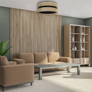 Duolla Beige/Schwarz Rattan Baumwolle Deckenleuchte - Deckenlampe Duolla Beige/Schwarz Rattan Baumwolle Deckenleuchte - Deckenlampe