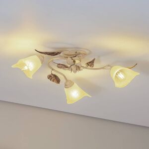 Deckenlampe Vanda ONLI, dimmbar, creme / amber, für Wohn- / Esszimmer, Metall, Florentiner, Deckenlampe Deckenlampe Vanda ONLI, dimmbar, creme / amber, für Wohn- / Esszimmer, Metall, Florentiner, Deckenlampe