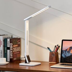 LED Schreibtischlampe Eleni Lindby, dimmbar, weiß / opal, für Arbeitszimmer / Büro, Kunststoff, Modern, LED Tischlampe LED Schreibtischlampe Eleni Lindby, dimmbar, weiß / opal, für Arbeitszimmer / Büro, Kunststoff, Modern, LED Tischlampe