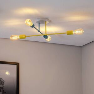 HELAM Cambridge 4-Lichter Deckenleuchte Gelb-Türkis HELAM Cambridge 4-Lichter Deckenleuchte Gelb-Türkis
