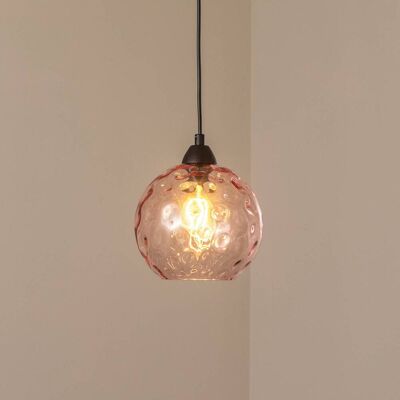 Glas Hängelampe Benek Opviq, dimmbar, violett / pink / rose, für Wohn- / Esszimmer, Glas, Junges Wohnen, Pendelleuchte Glas Hängelampe Benek Opviq, dimmbar, violett / pink / rose, für Wohn- / Esszimmer, Glas, Junges Wohnen, Pendelleuchte