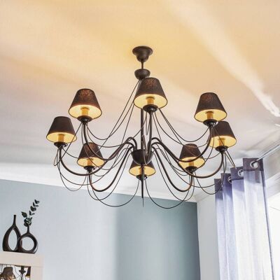 Kronleuchter Bona Euluna, dimmbar, schwarz, für Wohn- / Esszimmer, Metall, Kronleuchter Kronleuchter Bona Euluna, dimmbar, schwarz, für Wohn- / Esszimmer, Metall, Kronleuchter