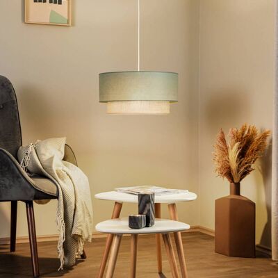 Lampara.es Boho Hängeleuchte 45cm 1 LED Salbeigrün/Jute - Beleuchtung Lampara.es Boho Hängeleuchte 45cm 1 LED Salbeigrün/Jute - Beleuchtung