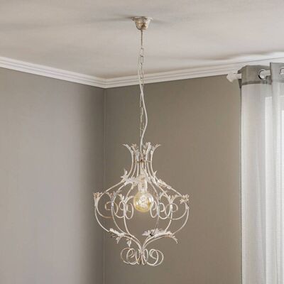 Hängelampe Contessa ONLI, dimmbar, weiß / opal, für Wohn- / Esszimmer, Metall, Antik, Pendelleuchte Hängelampe Contessa ONLI, dimmbar, weiß / opal, für Wohn- / Esszimmer, Metall, Antik, Pendelleuchte