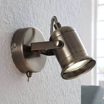 Lindby Wandleuchte Anze, 10 m, messing antik, Schalter Anze Lindby, dimmbar, messing / gold, für Wohn- / Esszimmer, Metall, Industrielles Design, Strahler Lindby Wandleuchte Anze, 10 m, messing antik, Schalter Anze Lindby, dimmbar, messing / gold, für Wohn- / Esszimmer, Metall, Industrielles Design, Strahler