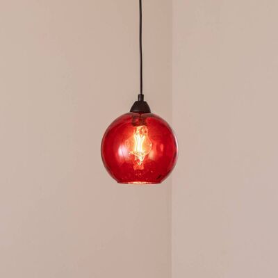 Glas Hängelampe Benek Opviq, dimmbar, rot, für Wohn- / Esszimmer, Glas, Junges Wohnen, Pendelleuchte Glas Hängelampe Benek Opviq, dimmbar, rot, für Wohn- / Esszimmer, Glas, Junges Wohnen, Pendelleuchte