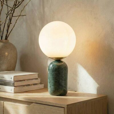 Fensterbank Tischlampe Lennes Lindby, grün, für Wohn- / Esszimmer, Stein, Modern, Tischlampe Fensterbank Tischlampe Lennes Lindby, grün, für Wohn- / Esszimmer, Stein, Modern, Tischlampe
