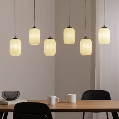 LichtED Verdi Pendelleuchte - Opalglas, Verstellbares Kabel, Schwarzer Stahl LichtED Verdi Pendelleuchte - Opalglas, Verstellbares Kabel, Schwarzer Stahl