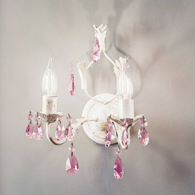Kristall Wandlampe Kate ONLI, dimmbar, weiß / opal, für Wohn- / Esszimmer, Metall, Wandleuchte, Wandlampe Innen Kristall Wandlampe Kate ONLI, dimmbar, weiß / opal, für Wohn- / Esszimmer, Metall, Wandleuchte, Wandlampe Innen