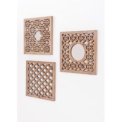 bonprix Wanddeko mit Spiegel und Ornamenten (3er Pack)beige 0false bonprix Wanddeko mit Spiegel und Ornamenten (3er Pack)beige 0false
