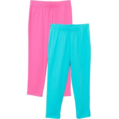 bonprix Capri-Leggings mit elastischem Bio-Baumwoll-Mix (2er Pack)blau 140Mädchen bonprix Capri-Leggings mit elastischem Bio-Baumwoll-Mix (2er Pack)blau 140Mädchen