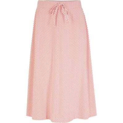 bonprix Jersey-Rock mit Streifen, knieumspielendrosa 52Damen bonprix Jersey-Rock mit Streifen, knieumspielendrosa 52Damen